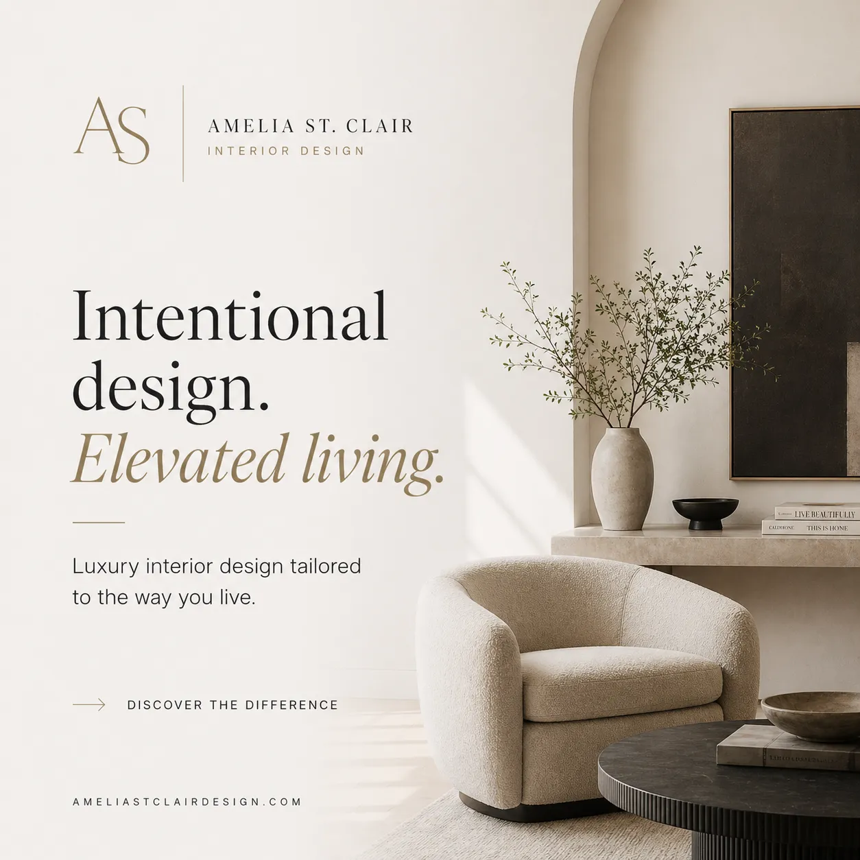 Interior design social media brand campaign graphic