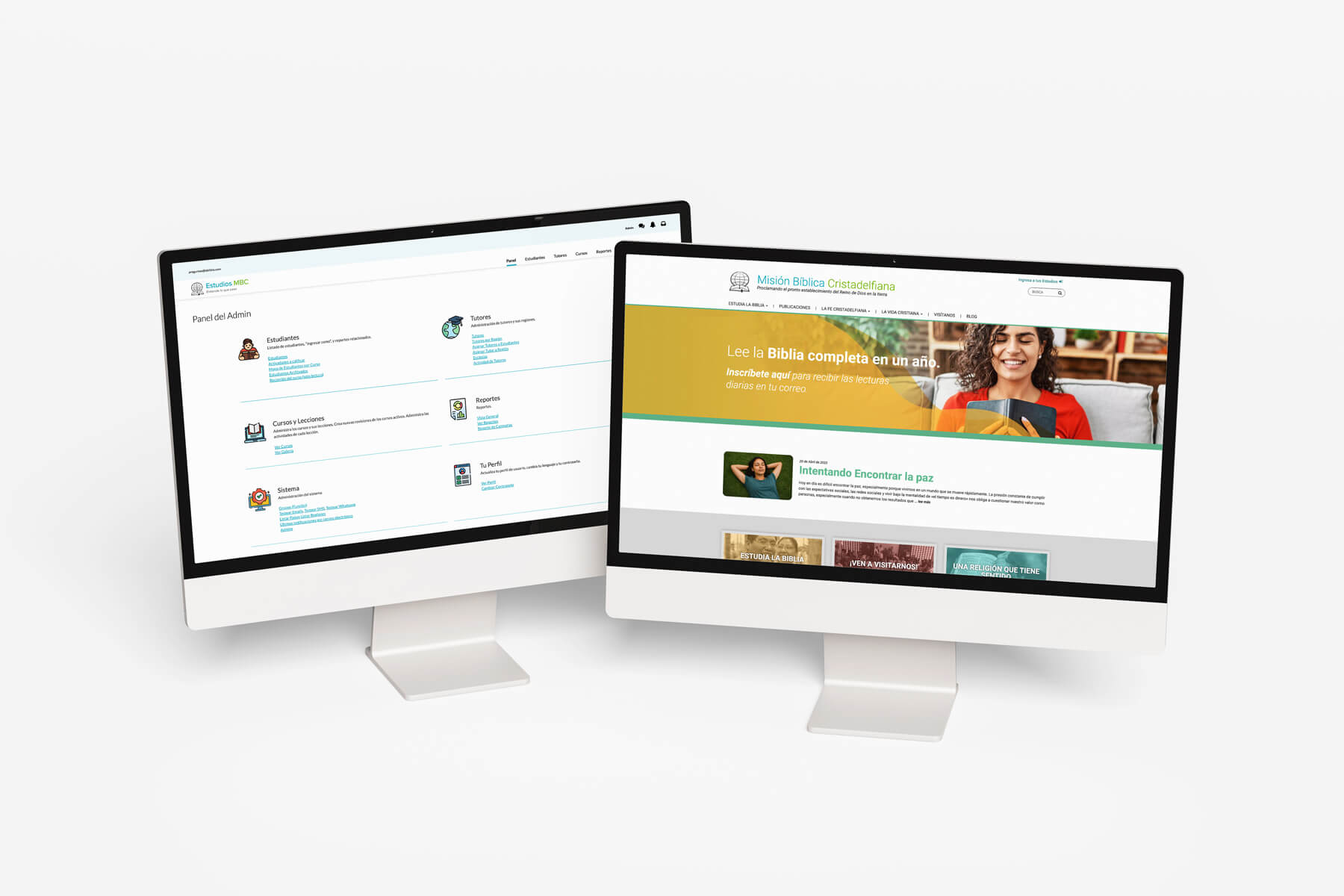 La Biblia online learning platform mockup