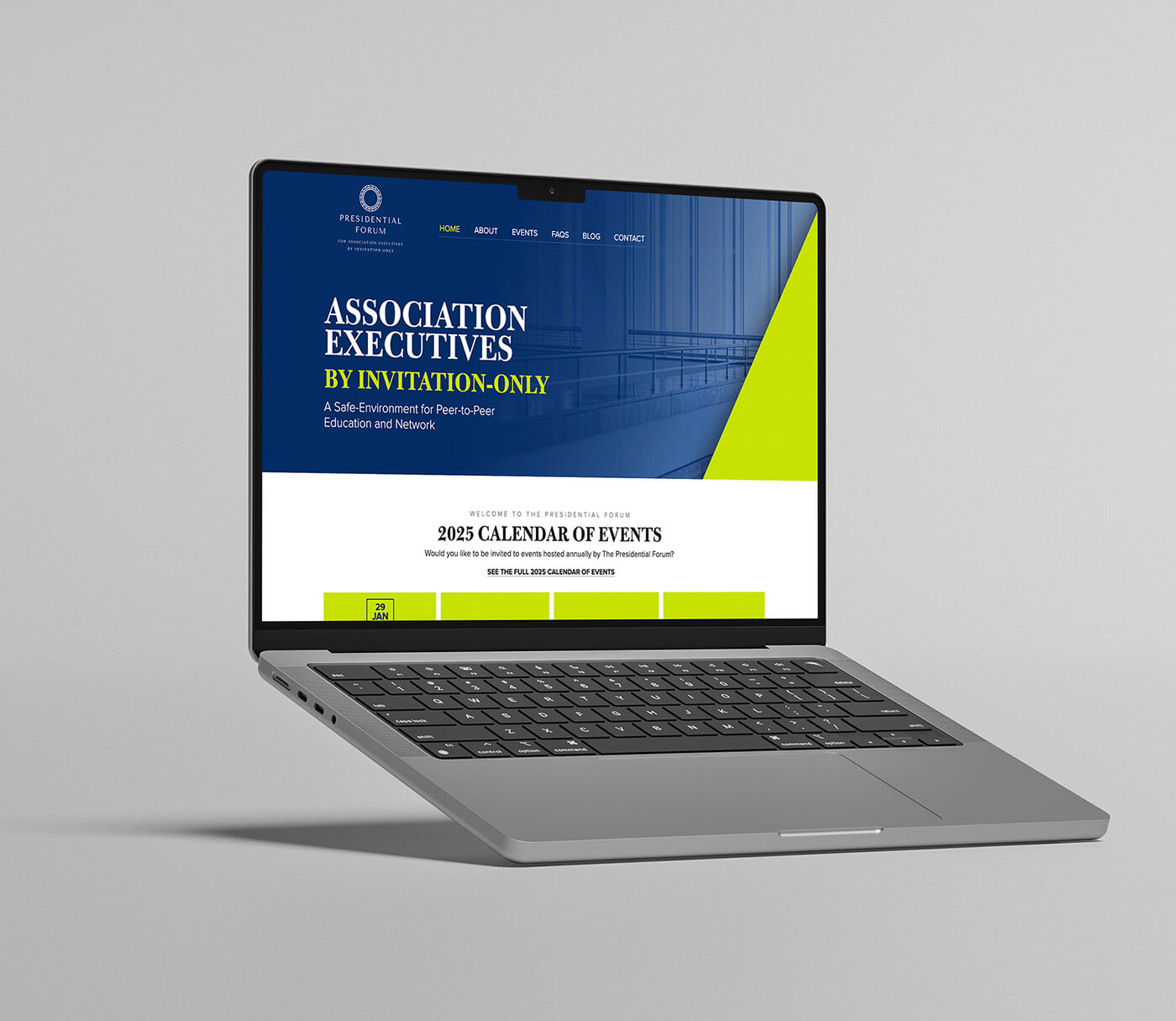 Presidential Forum association website and event platform mockup
