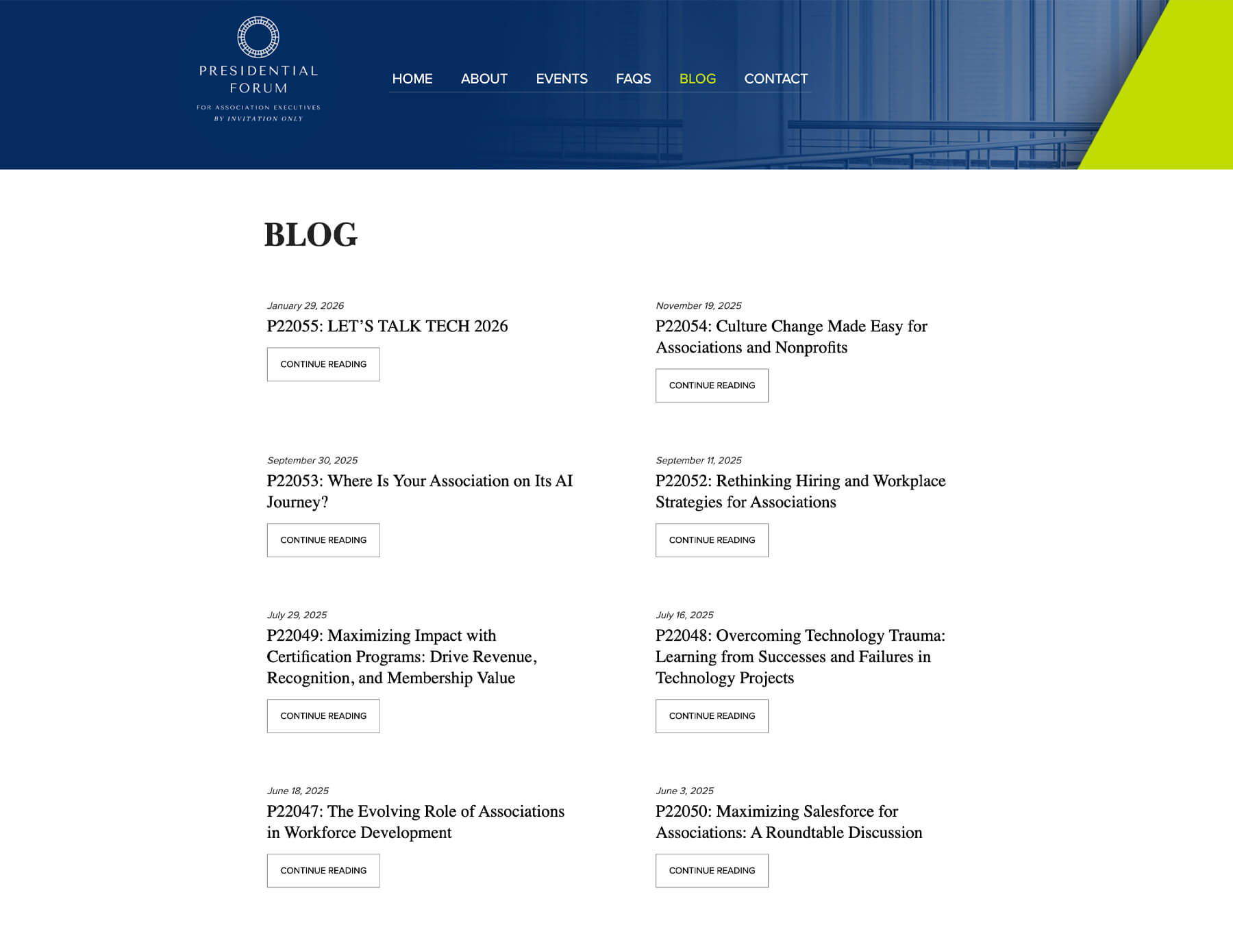 Presidential Forum blog and thought leadership section