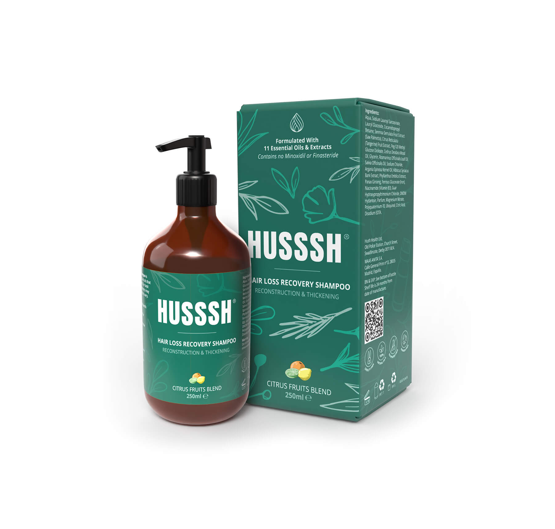 HUSSSH Health packaging and marketing collateral